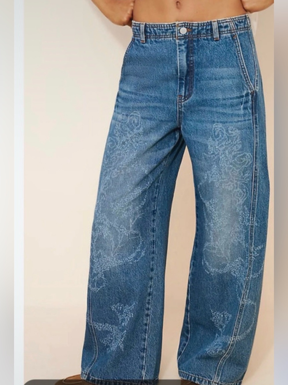 Pilcro by Anthropologie Wide‑Leg Jeans | Contrast Whimsical Distressing | Size 3 - Picture 6 of 6